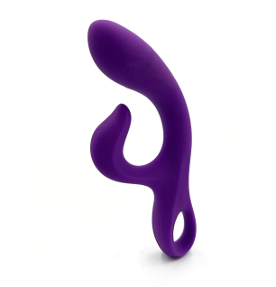 Silikonowy wibrator dla kobiet ergonomiczny fioletowy - profil boczny