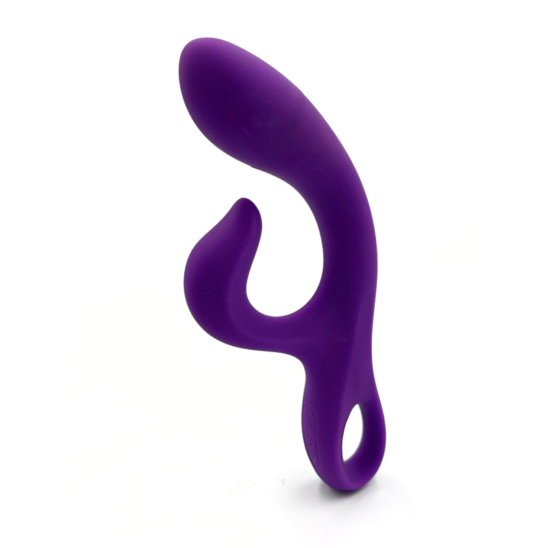 Silikonowy wibrator dla kobiet ergonomiczny fioletowy - profil boczny