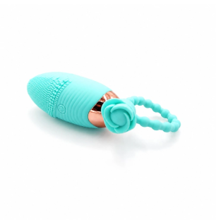 Rose Loop Aqua – wibrator jajeczko z pętelką, teksturowana powierzchnia, wypustki masujące USB