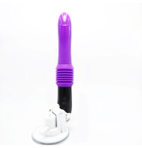 Fioletowo-czarny teleskopowy wibrator Violet Pulse z uchwytem przyssawkowy,