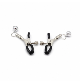 Black Bell Clips – regulowane nasutniki z zaciskami i metalowymi kulkami, stymulator sutków