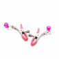 Pink Bell Clips – regulowane nasutniki z zaciskami i metalowymi kulkami, stymulator sutków