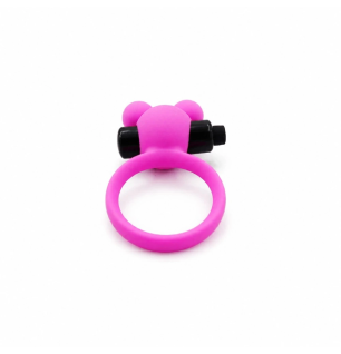 Pink Bunny Ring – wibrujący pierścień na penisa z wypustkami, pierścień erekcyjny, elastyczna obręcz