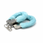 Blue Plush Cuffs – kajdanki z niebieskim futerkiem , łańcuszkiem i kluczykami, kajdanki erotyczne, BDSM