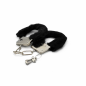 Black Plush Cuffs – kajdanki z czarnym futerkiem , łańcuszkiem i kluczykami, kajdanki erotyczne, BDSM