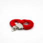 Red Plush Cuffs – kajdanki z czerwonym futerkiem, łańcuszkiem i kluczykami, kajdanki erotyczne, BDSM