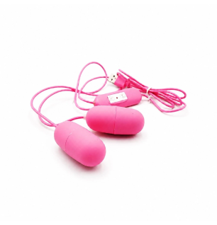 Pink Duo Egg – podwójny wibrator jajko z dwoma kapsułkami stymulującymi USB
