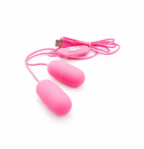 Pink Duo Egg – podwójny wibrator jajko z 2 kapsułkami do stymulacji intymnej USB | fetysh.pl