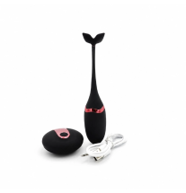 Zestaw Black Mermaid Vibe – wibrator rybka, pilot sterujący i kabel USB do ładowania