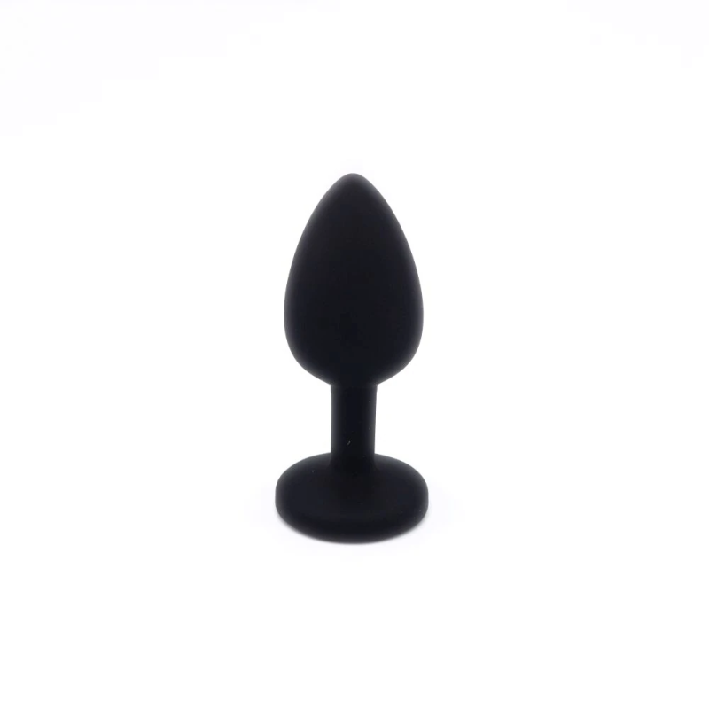 Black Gem Plug – silikonowy korek analny z różowym kryształem, plug analny Black Gem Plug – silikonowy korek analny z różowym kryształem, plug analny