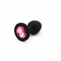Black Gem Plug – silikonowy korek analny z różowym kryształem, plug analny Black Gem Plug – silikonowy korek analny z różowym kryształem, plug analny