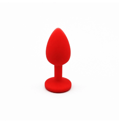 Red Jewel Plug – czerwony silikonowy korek analny z kryształkiem, plug analny