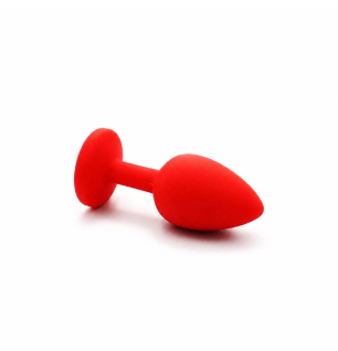 Red Jewel Plug – czerwony silikonowy korek analny z kryształkiem, plug analny