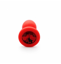 Red Jewel Plug - czerwony korek analny z ozdobnym czerwonym kryształkiem w podstawie