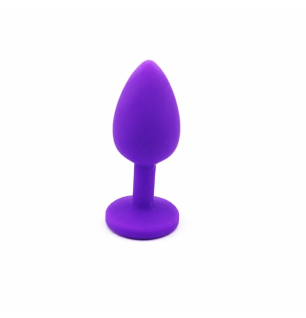 Fioletowy silikonowy korek analny Violet Jewel Plug z szeroką podstawą