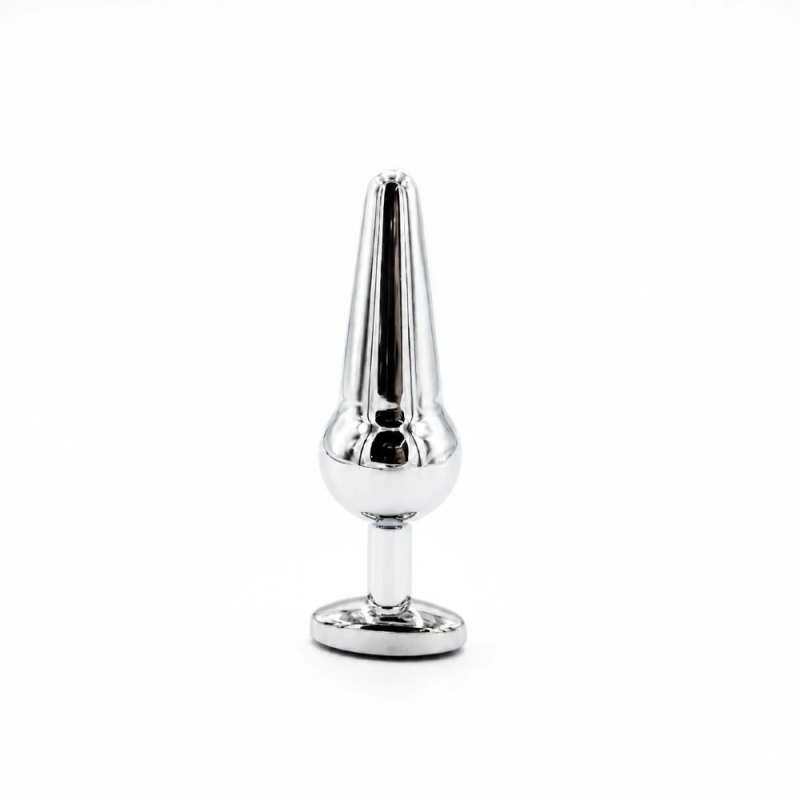 Crystal Cone Plug – metalowy korek stożek z niebieskim kryształem do stymulacji analnej, plug analny Crystal Cone Plug – metalowy korek stożek z niebieskim kryształem do stymulacji analnej, plug analny
