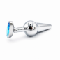 Crystal Cone Plug – metalowy korek stożek z niebieskim kryształem do stymulacji analnej, plug analny Crystal Cone Plug – metalowy korek stożek z niebieskim kryształem do stymulacji analnej, plug analny