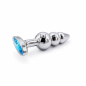 Crystal Steel Plug – metalowy korek analny z wypustkami i niebieskim kryształem, plug analny
