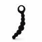 Black Beads Plug – czarny korek analny z kulkami i uchwytem, stopniowany plug analny