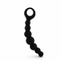 Black Beads Plug – czarny korek analny z kulkami i uchwytem, stopniowany plug analny