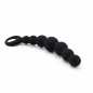 Black Beads Plug – czarny korek analny z kulkami i uchwytem, stopniowany plug analny