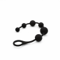 Black Beads Pro – silikonowy korek analny z kulkami i uchwytem, plug analny Black Beads Pro – silikonowy korek analny z kulkami i uchwytem, plug analny