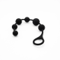Black Beads Pro – silikonowy korek analny z kulkami i uchwytem, plug analny Black Beads Pro – silikonowy korek analny z kulkami i uchwytem, plug analny