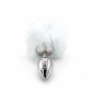 Snow Tail Plug – metalowy korek analny z białym ogonkiem, plug analny Snow Tail Plug – metalowy korek analny z białym ogonkiem, plug analny