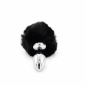 Silver Tail Plug – metalowy korek analny z czarnym ogonkiem, plug analny, futerko Silver Tail Plug – metalowy korek analny z czarnym ogonkiem, plug analny, futerko