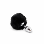 Silver Tail Plug – metalowy korek analny z czarnym ogonkiem, plug analny, futerko Silver Tail Plug – metalowy korek analny z czarnym ogonkiem, plug analny, futerko