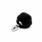 Silver Tail Plug – metalowy korek analny z czarnym ogonkiem, plug analny, futerko Silver Tail Plug – metalowy korek analny z czarnym ogonkiem, plug analny, futerko