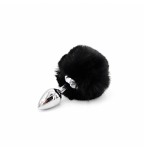 Metalowy plug analny z czarnym ogonkiem typu tail plug