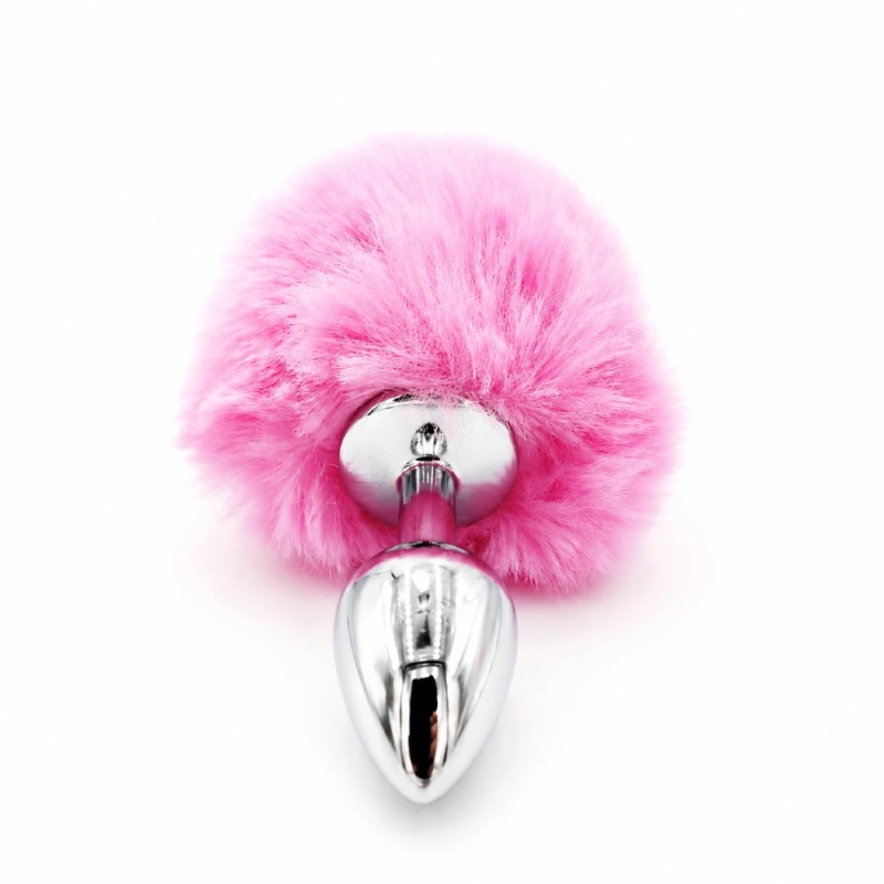 Pink Tail Plug – metalowy korek analny z różowym ogonkiem, plug analny, futerko Pink Tail Plug – metalowy korek analny z różowym ogonkiem, plug analny, futerko