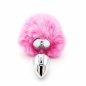 Pink Tail Plug – metalowy korek analny z różowym ogonkiem, plug analny, futerko Pink Tail Plug – metalowy korek analny z różowym ogonkiem, plug analny, futerko