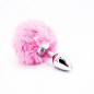 Pink Tail Plug – metalowy korek analny z różowym ogonkiem, plug analny, futerko Pink Tail Plug – metalowy korek analny z różowym ogonkiem, plug analny, futerko