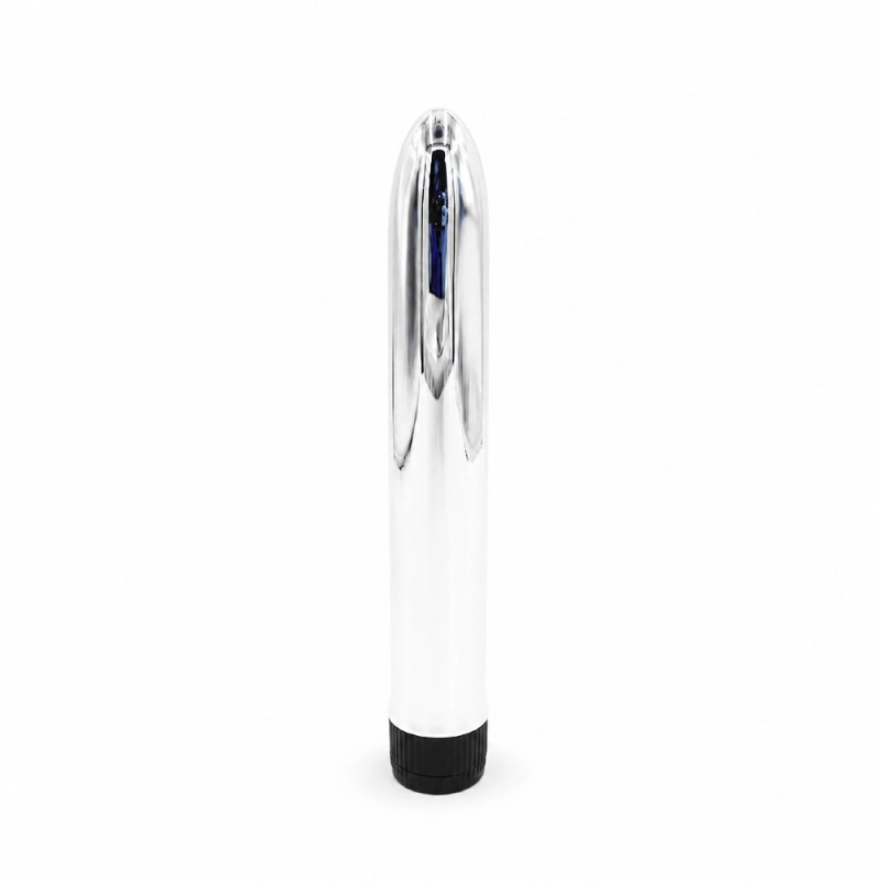 Silver Classic Vibe – srebrny wibrator z regulacją intensywności, obrotowa podstawa, wibracje Silver Classic Vibe – srebrny wibrator z regulacją intensywności, obrotowa podstawa, wibracje