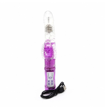 Wibrator Violet Duo Rabbit z kablem USB do ładowania