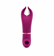 Fioletowy wibrator Claw Bliss Duo - widok z tyłu na ergonomiczną obudowę