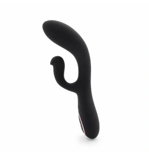 Silikonowy wibrator dualny do punktu G i łechtaczki czarny Velvet Duo Curve