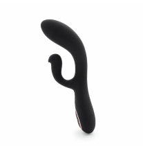 Silikonowy wibrator dualny do punktu G i łechtaczki czarny Velvet Duo Curve