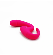 Nowoczesny silikonowy wibrator dla par USB – widok pod kątem