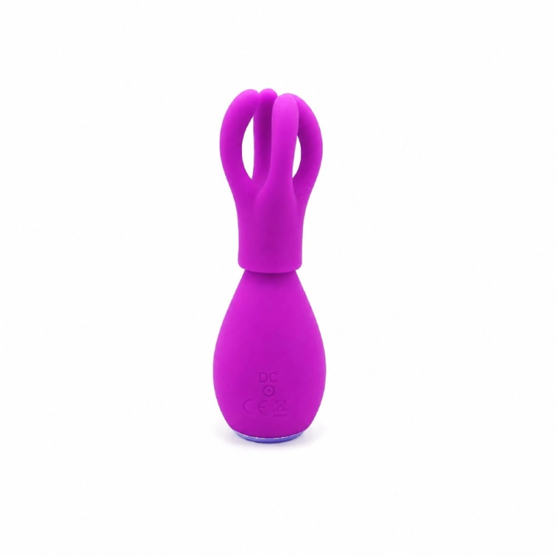 Velvet Fusion 5w1 Purple –  wielofunkcyjny wibrator z 4 wymiennymi końcówkami, masażer intymny, 10 trybów wibracji USB