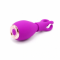 Velvet Fusion 5w1 Purple –  wielofunkcyjny wibrator z 4 wymiennymi końcówkami, masażer intymny, 10 trybów wibracji USB