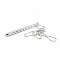 Silver Whisper Wand – metalowy wibrator USB z ozdobnym łańcuszkiem