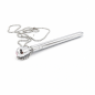 Silver Whisper Wand – metalowy wibrator z łańcuszkiem, stymulator punktowy USB