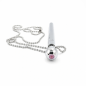 Silver Whisper Wand – metalowy wibrator z łańcuszkiem, stymulator punktowy USB
