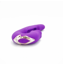 Wibrator Velvet Duo Pulse z eleganckim złotym wykończeniem u podstawy