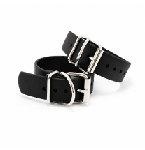 Czarne kajdanki BDSM z regulacją rozmiaru – elegancki zestaw do bondage