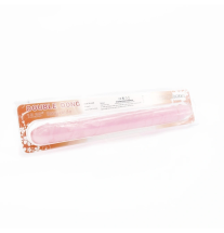 Dwustronne różowe dildo żelowe Crystal Rose XXL 39 cm w opakowaniu