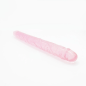 Crystal Rose Double – dildo dwustronne silikonowe XXL transparentne, stymulacja pochwy i odbytu, podwójna penetracja